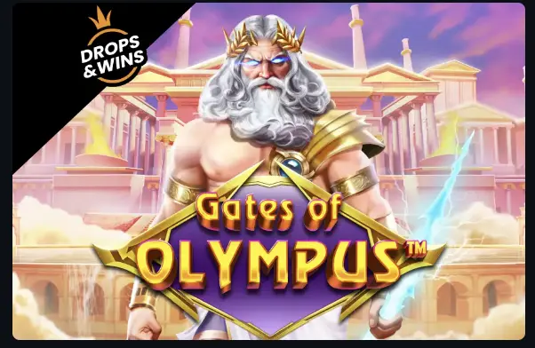 Gates of Olympus pokie cover art in the Reef Spins lobby